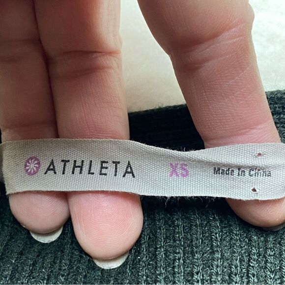 Athleta Black Hanover Knit V Neck Sweater Size XS - Picture 3 of 10